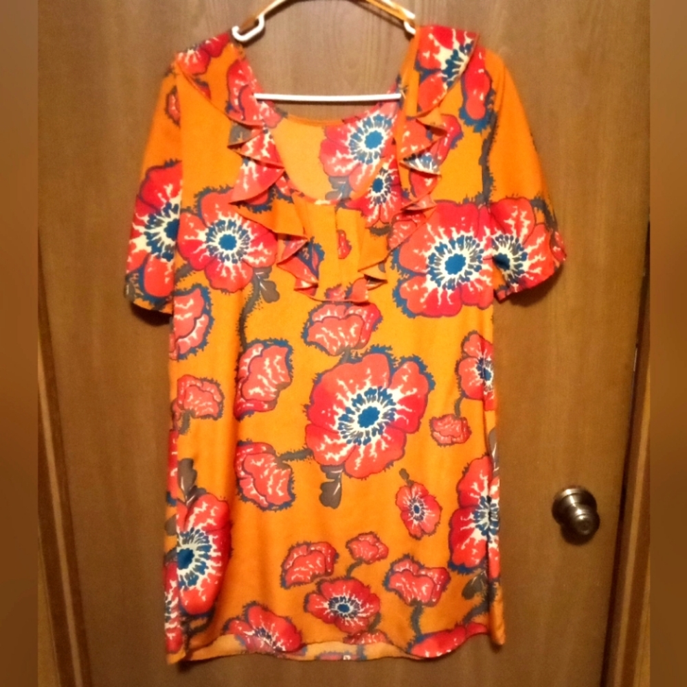 Tucker for Target Orange Floral Dress Size Large